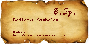 Bodiczky Szabolcs névjegykártya